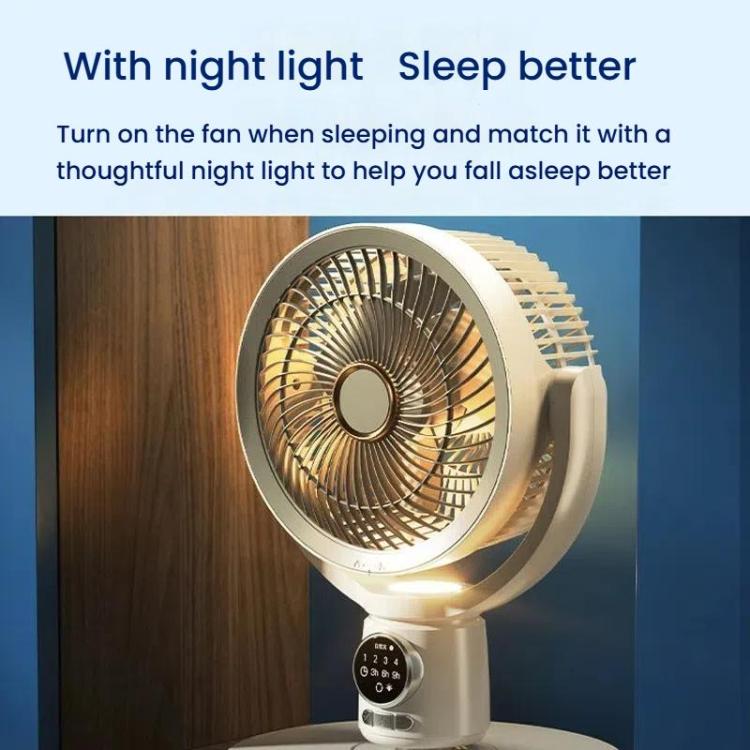 Lightweight portable fan, quiet and rechargeable, perfect for bedside or office desk.