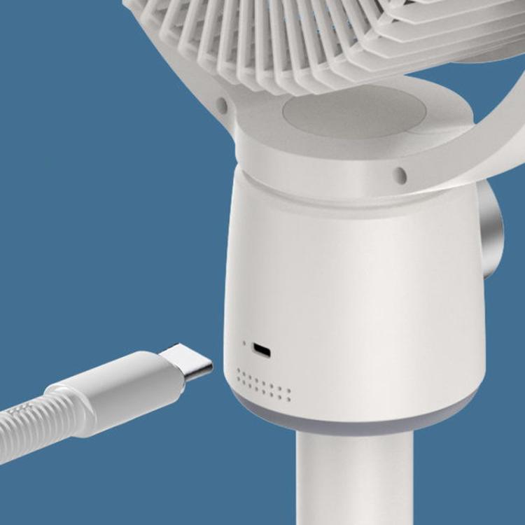 Multi-speed rechargeable pedestal fan with remote, perfect for personalized cooling.