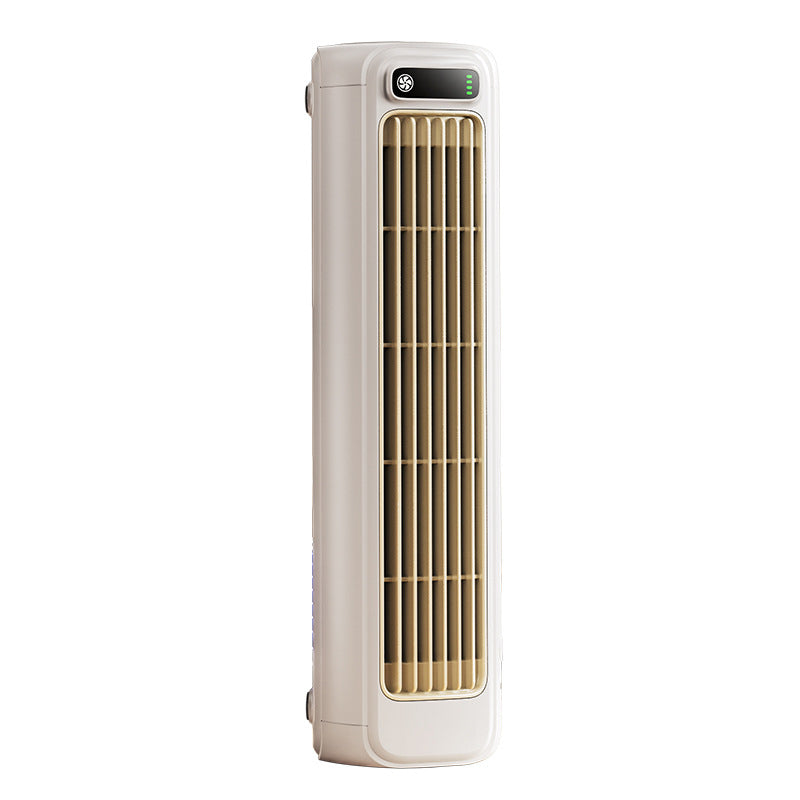 Cordless grey personal air cooler, compact for easy transport and efficient cooling.