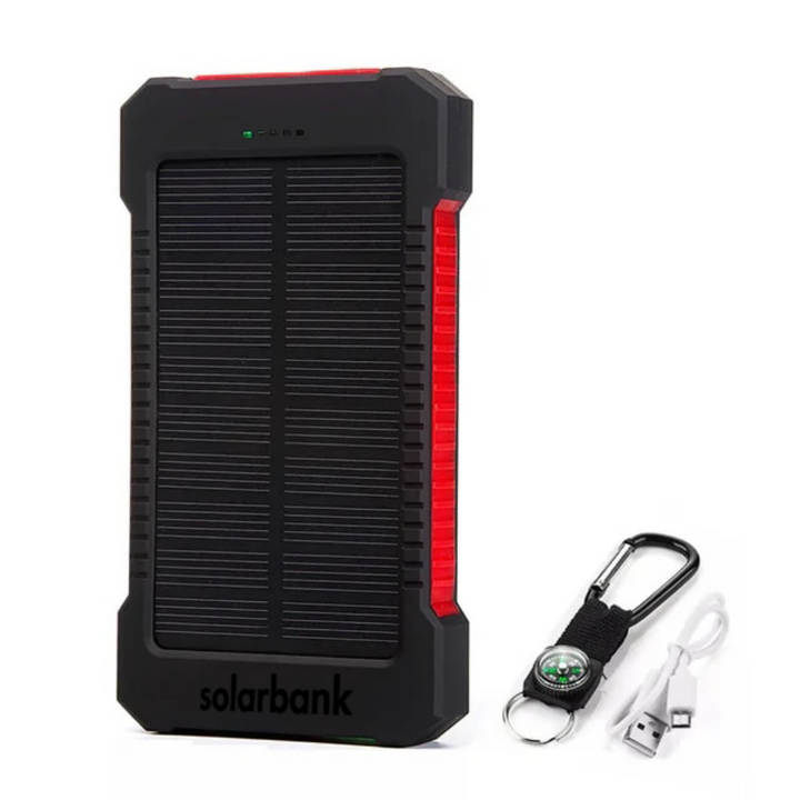 Unisex portable solar power bank, charges devices & offers light; perfect camping accessory.
