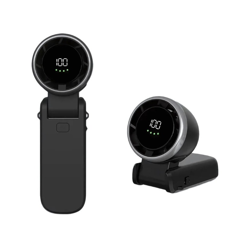 Compact portable handheld fan with powerful turbo air, perfect for instant personal cooling during travel & outdoor adventures.