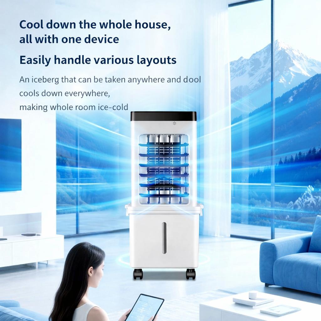 Compact windowless portable AC unit for easy cooling in any room or office. Efficient climate control for summer.