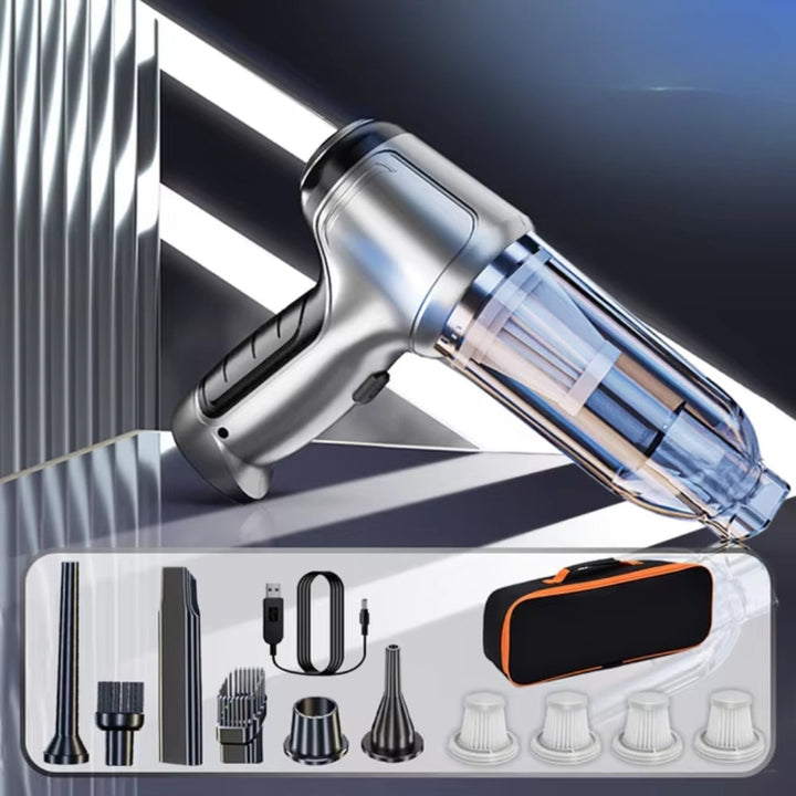 Portable wireless car vacuum cleaner for quick, cordless auto detailing & powerful vehicle interior cleaning.