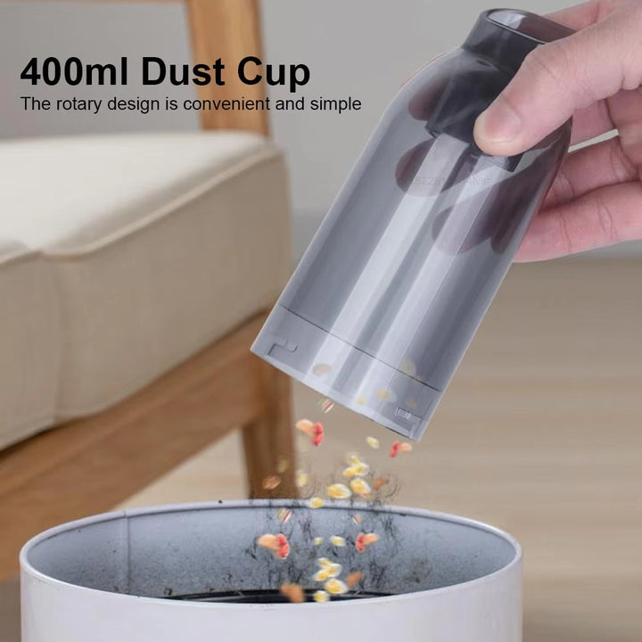 Compact car cleaner, portable and cordless, for efficient auto detailing and quick touch-ups.