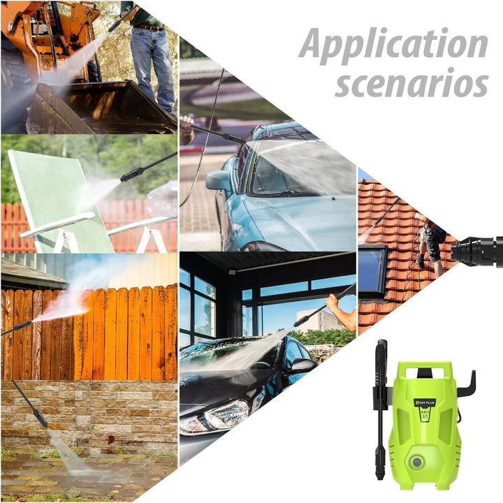 Heavy-duty 2900 PSI high pressure cleaner for tough outdoor cleaning, effective for driveways & decks.