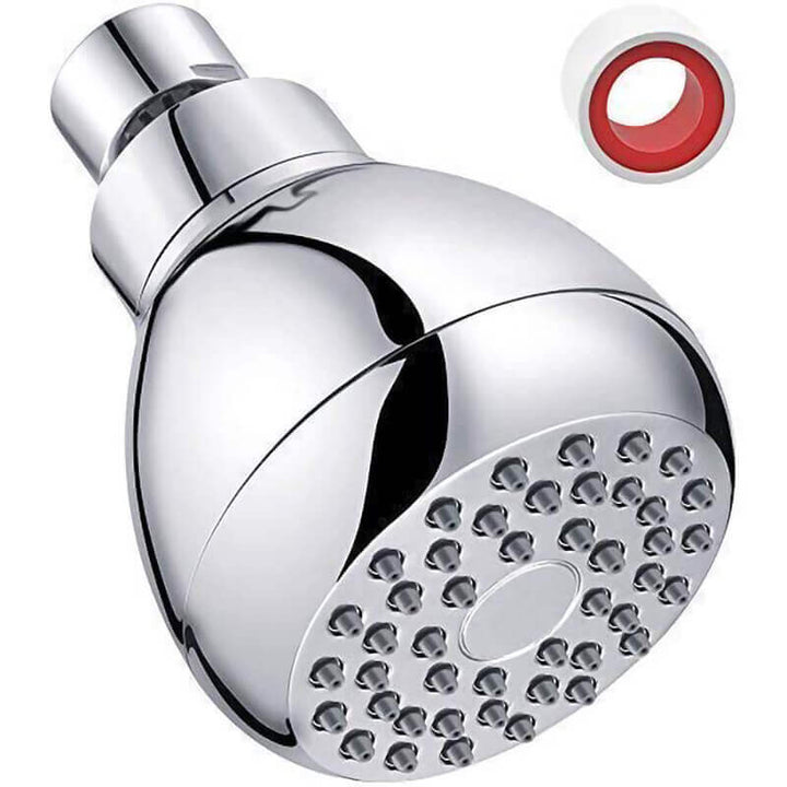 Modern Chrome Finish High Pressure Shower Head, easy to install, for a powerful bathroom upgrade.