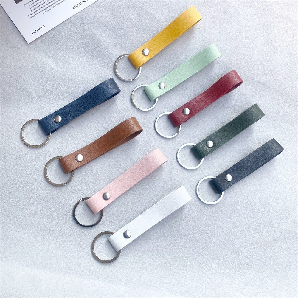 Stylish brown leather keychain, durable and a perfect gift.