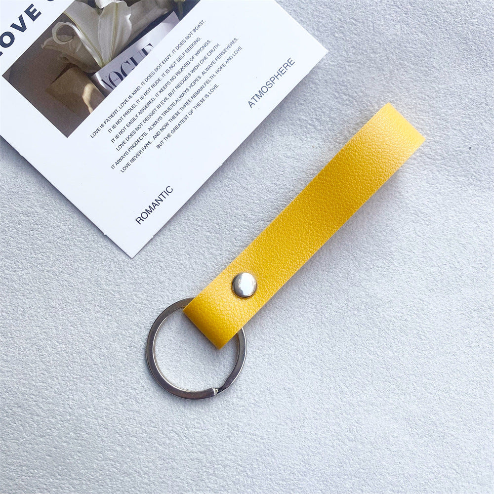 Pink premium leather key holder, fashionable and long-lasting.