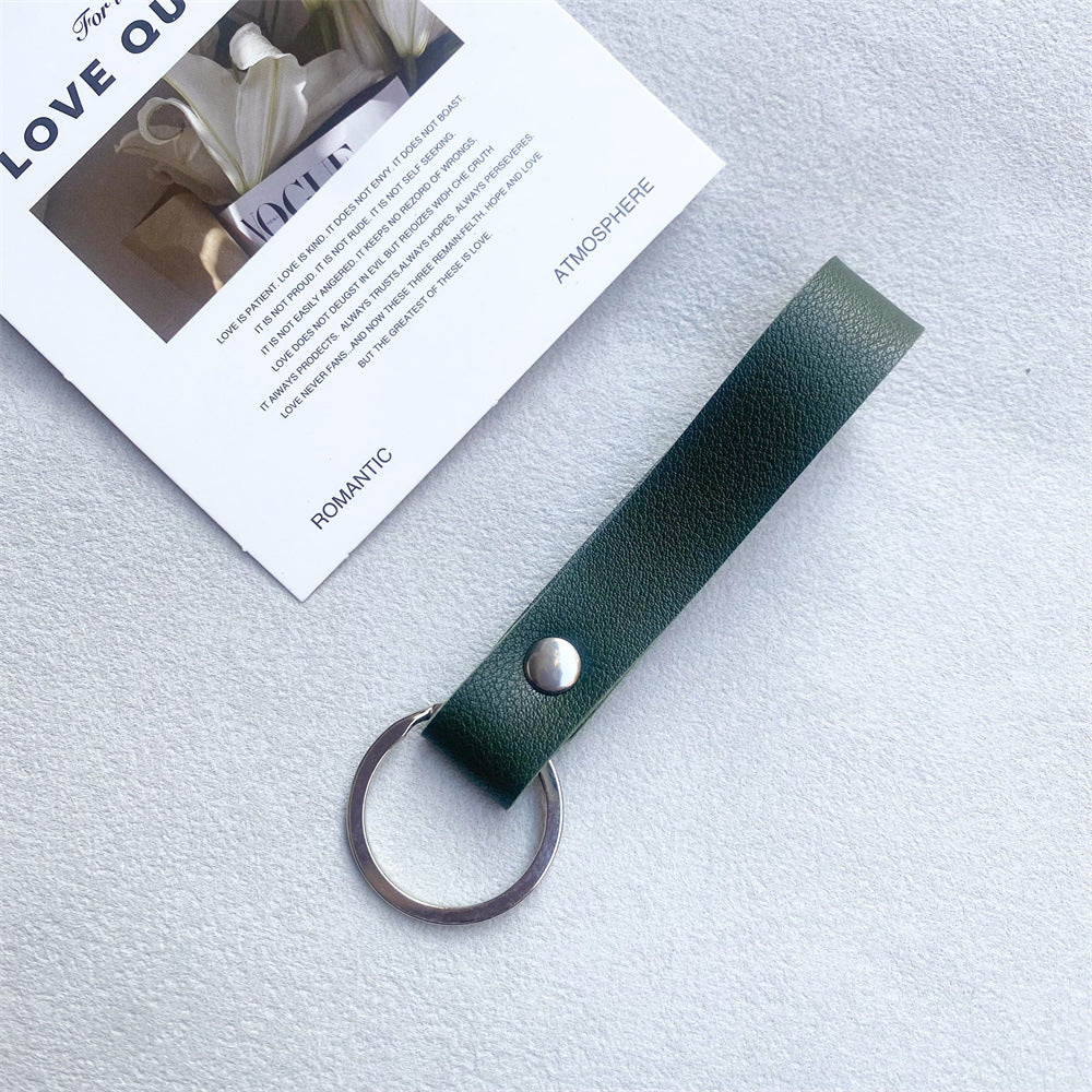 Yellow leather key holder, a bright and premium keychain.