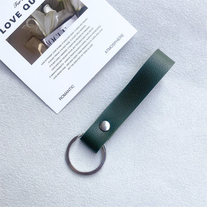 Yellow leather key holder, a bright and premium keychain.