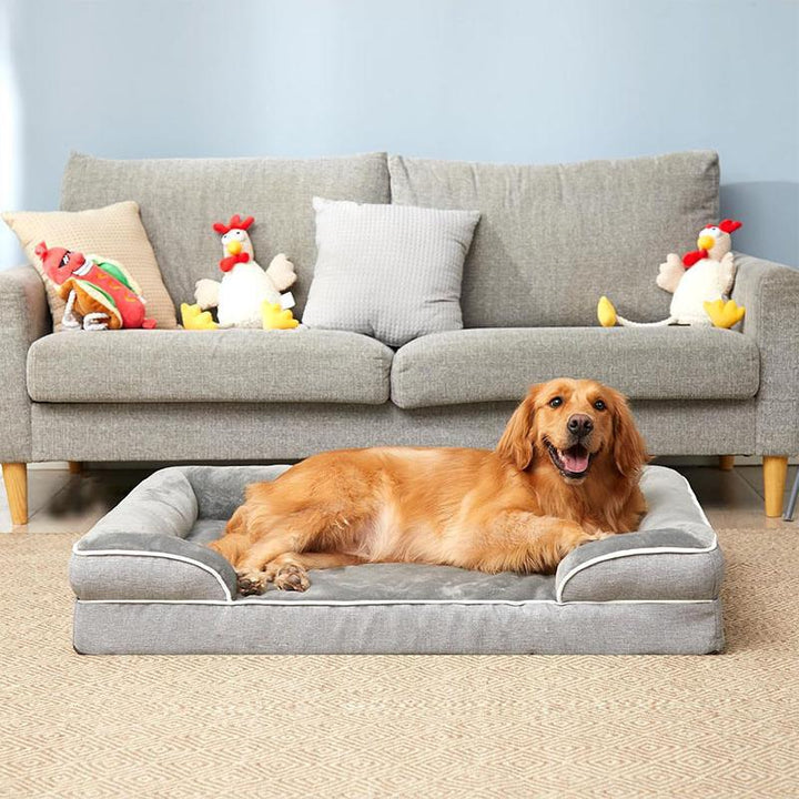 Orthopedic dog bed for muscle recovery and superior pet comfort.