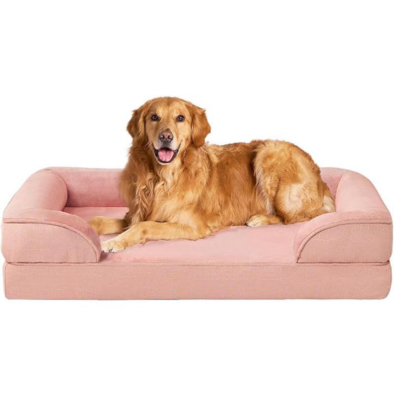 Washable non-slip orthopedic dog bed for senior dogs with joint support.