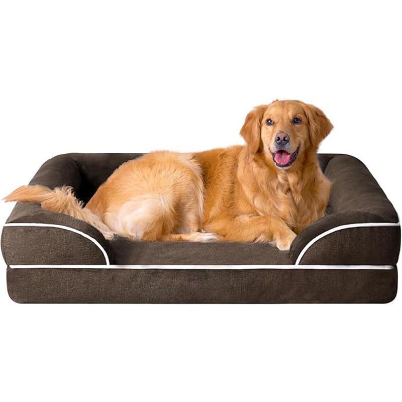 Soft memory foam dog bed, designed for pet comfort and muscle relief.