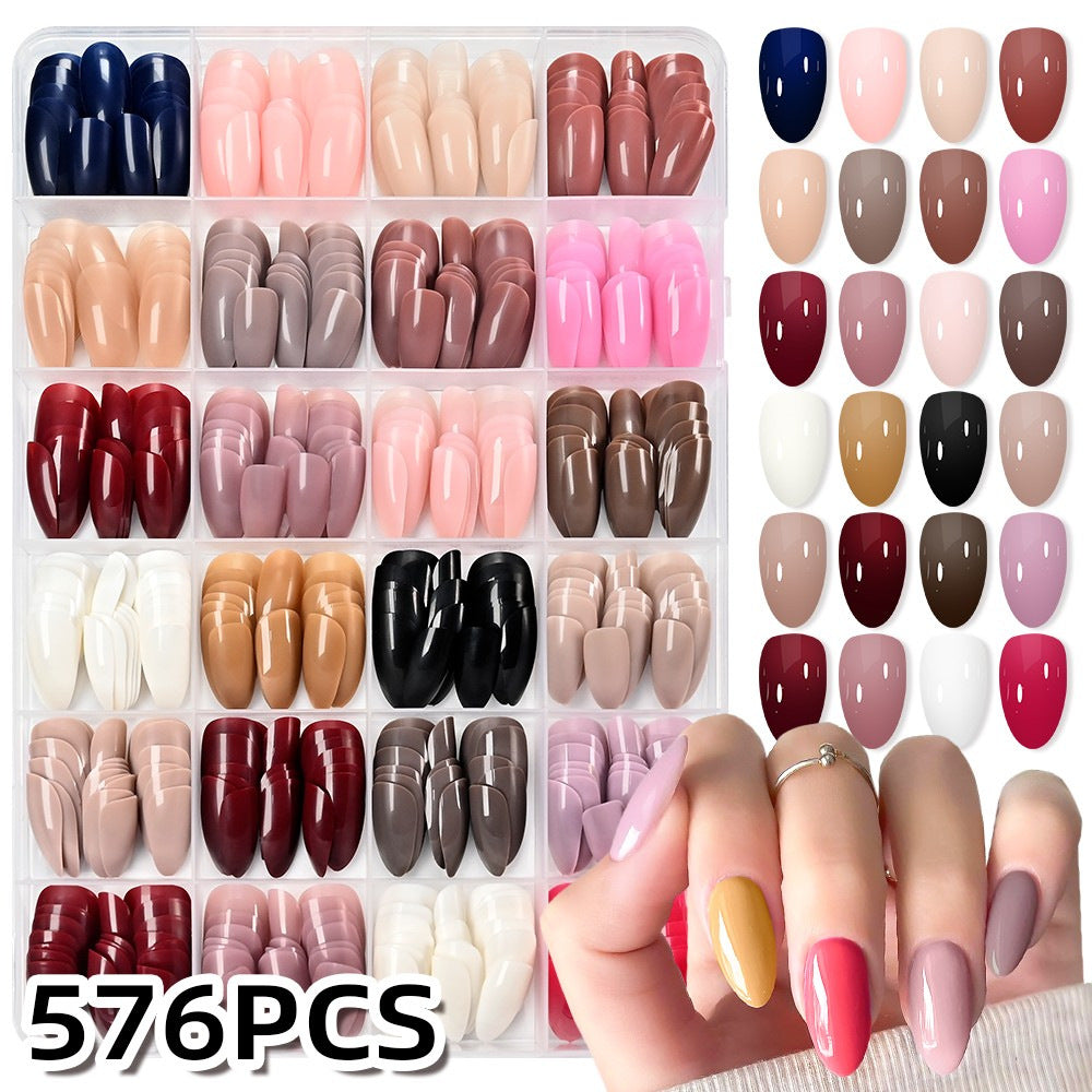 Glossy, durable soft gel nail tips, perfect for a quick and elegant artificial nail solution.