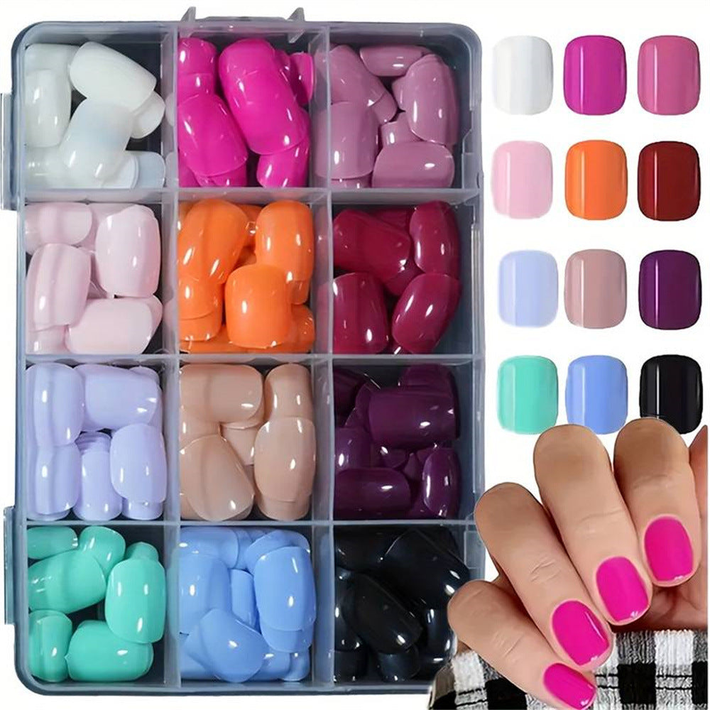 Soft gel press-on nail tips, durable and easy to apply, perfect for a chic artificial manicure.