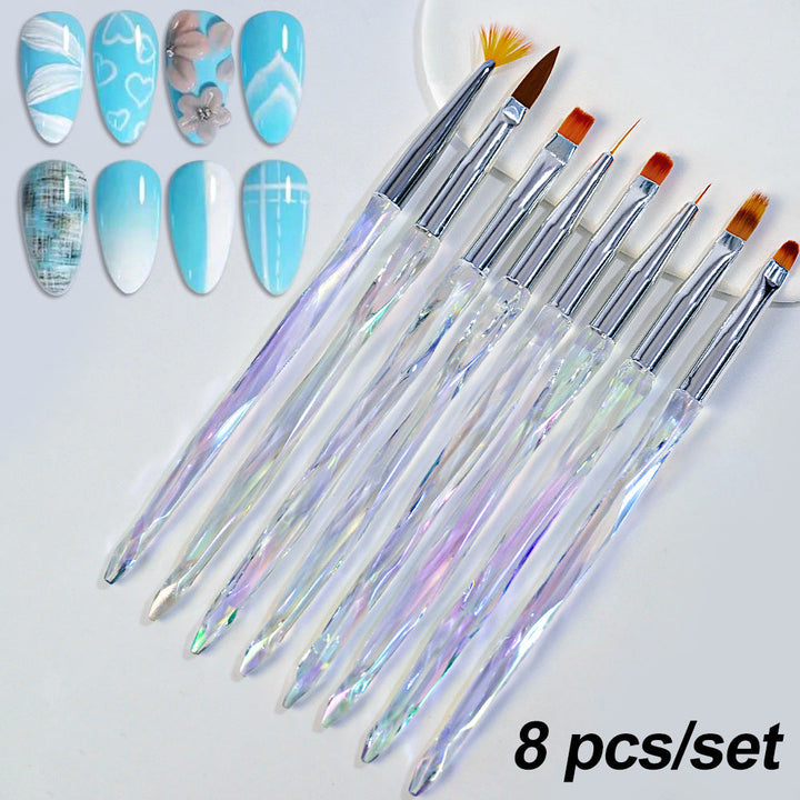 Premium unisex nail art detailing brush set for intricate designs & professional manicure tools.