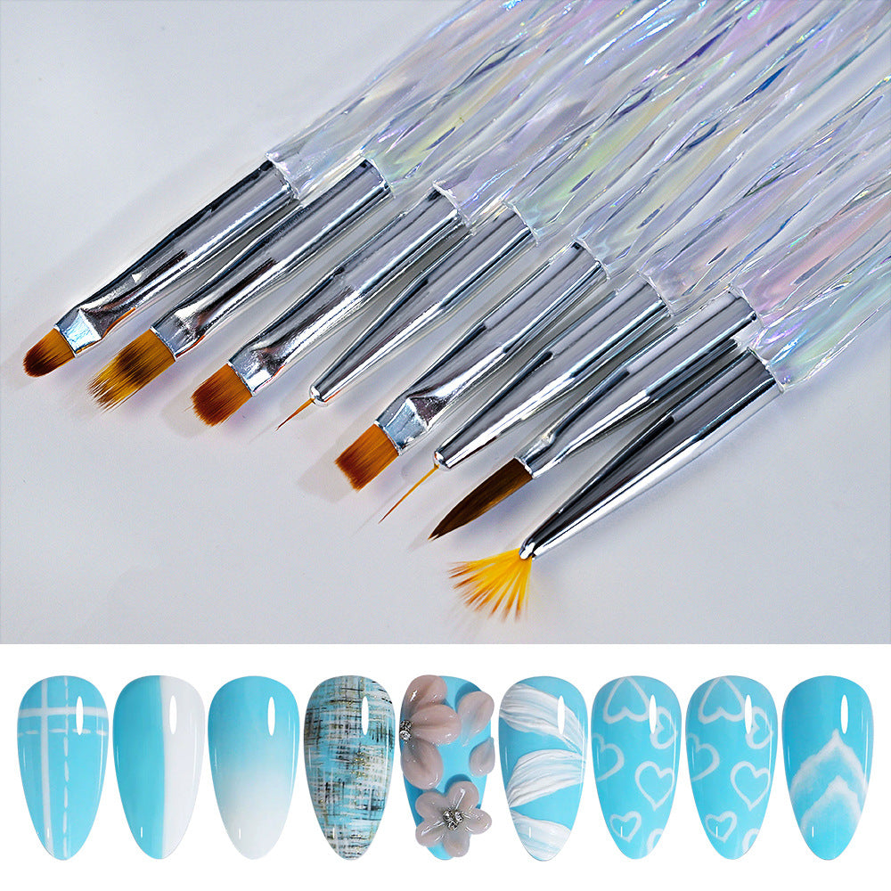 Unisex nail art detailing brush set for precise designs, perfect for salon quality manicure tools.