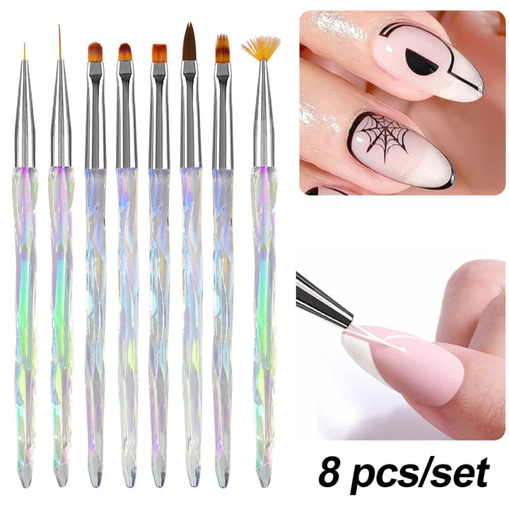 High-quality unisex nail art brush set with fine detailing brushes for elaborate nail designs.
