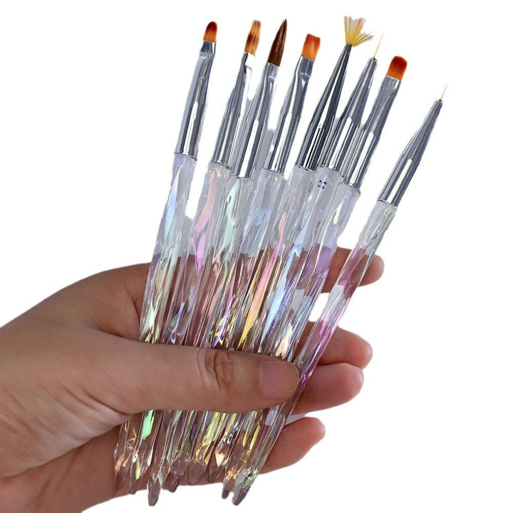 Professional unisex nail art detailing brush set, essential beauty tools for intricate nail designs.