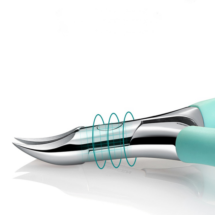Stainless steel toenail clipper for seniors, designed for thick nails and ingrown nail care. Diabetic friendly foot grooming.