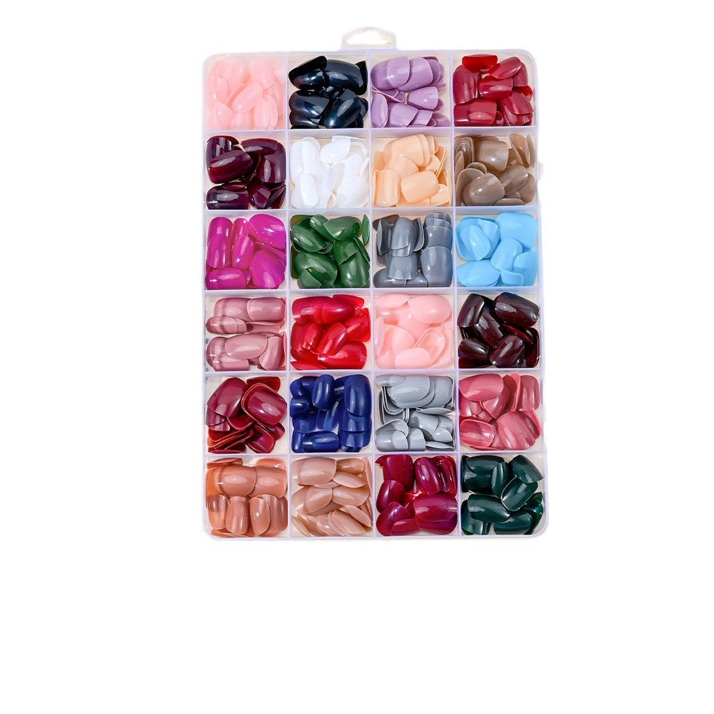 Women's reusable press-on nails for a quick, salon-quality manicure; includes a complete false nail kit.