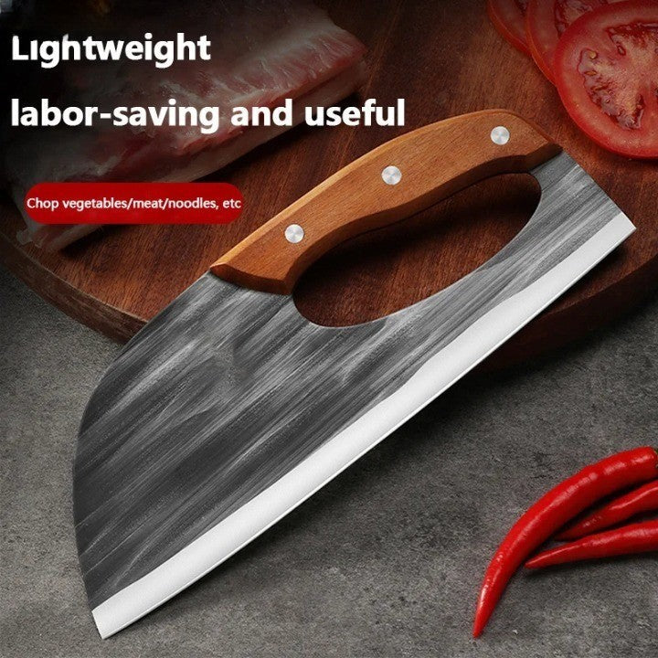 High-quality forged chef knife for precise slicing, dicing, and chopping. Essential culinary prep tool.