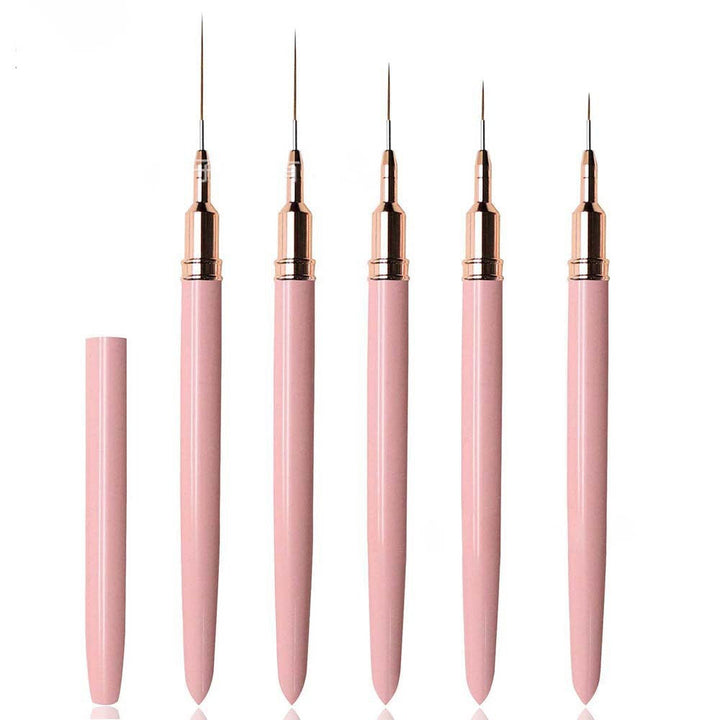 Synthetic professional nail art detailing brushes. Precision nail tools for exquisite fine line designs & manicure art.