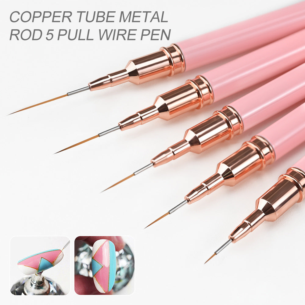 Nail art detailing brush set for professional manicure. Create fine lines & intricate nail designs with art brushes.
