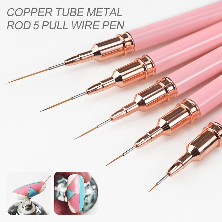 Nail art detailing brush set for professional manicure. Create fine lines & intricate nail designs with art brushes.