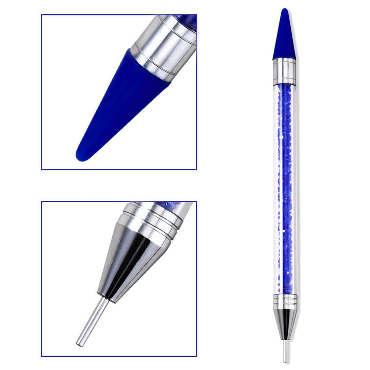 Elegant crystal handle nail brush for professional nail art detailing and fine line designs.
