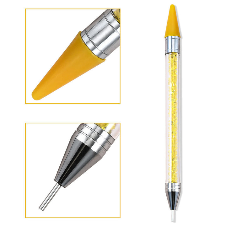Precision nail art detailing brush with a luxurious crystal handle for intricate designs.
