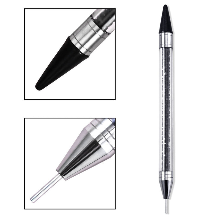 Premium crystal handle detailing brush for professional nail art and precise designs.