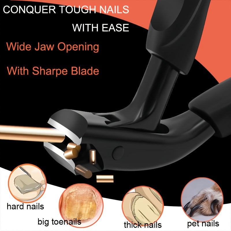 Stainless steel professional toenail clipper for easy, precise thick and ingrown nail cutting.