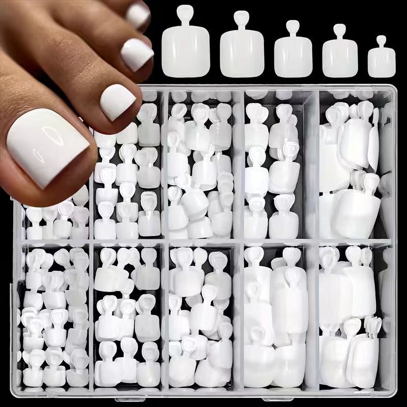 Unisex full coverage nail tips for versatile acrylic nail art. Achieve stunning manicures with this professional set.