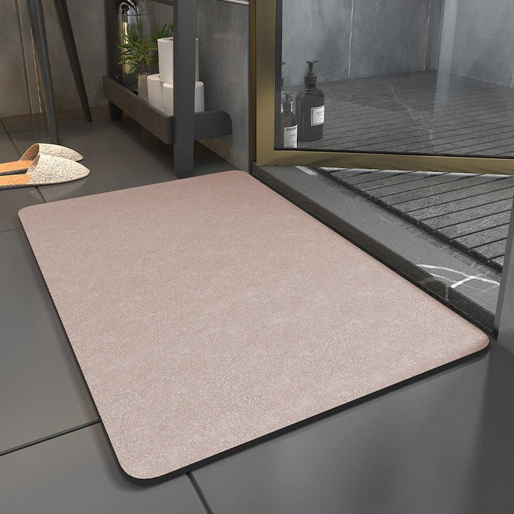 A stack of quick-dry, non-slip bath mats, emphasizing their washable and hygienic qualities for comfort.