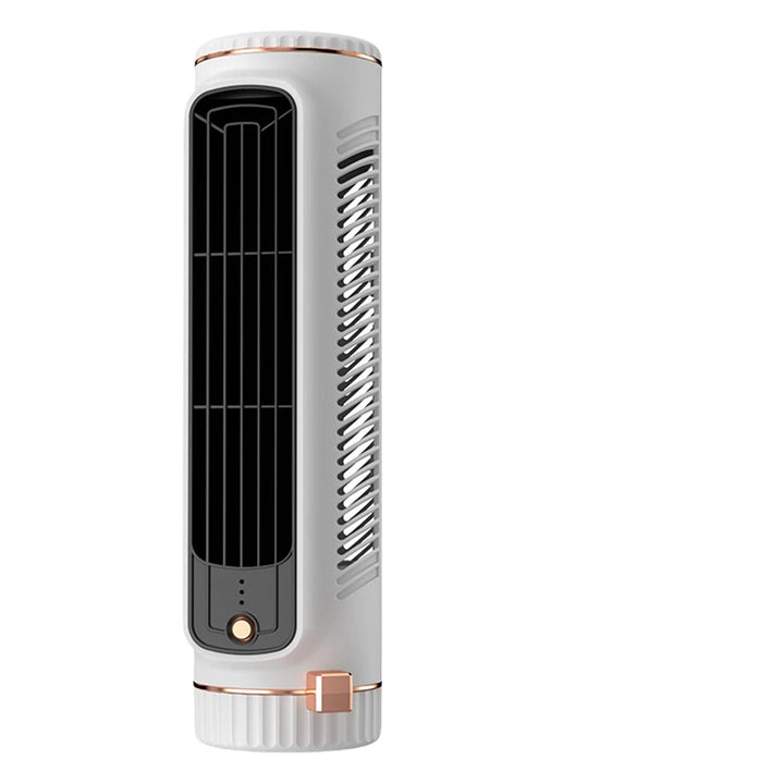 Sleek, quiet bladeless tower fan provides powerful, cool air for a comfortable home or office environment.