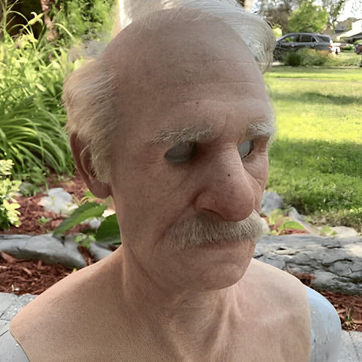 Premium expressive latex old man mask, perfect for a convincing character.