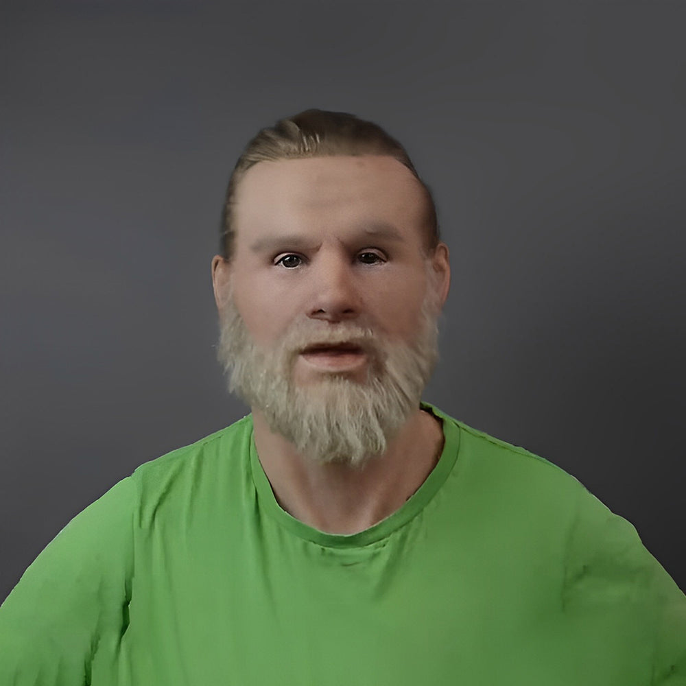 Expressive full head adult latex mask, perfect for an old man costume.