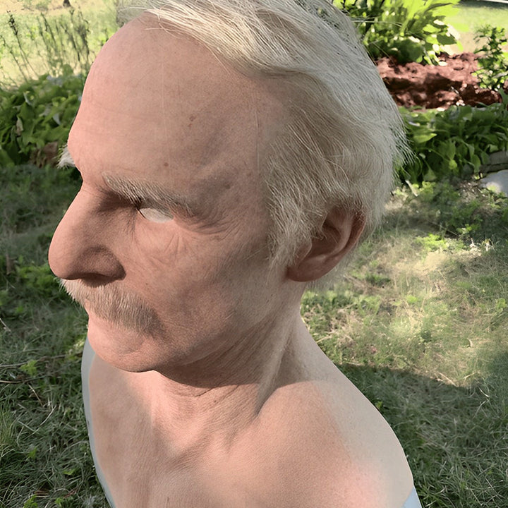 Comfortable realistic old man latex mask, perfect for an adult character.