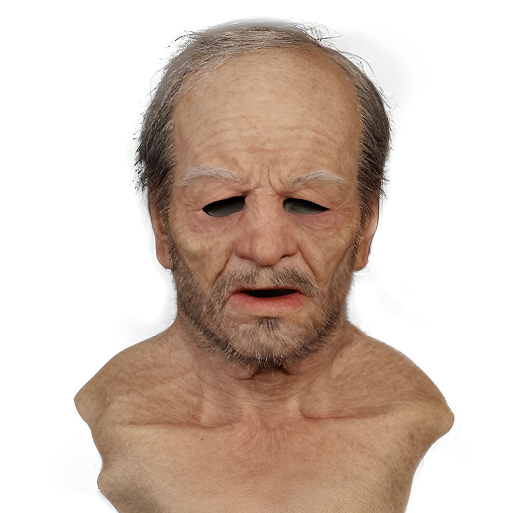 Detailed expressive latex mask, transforming you into a realistic old man.