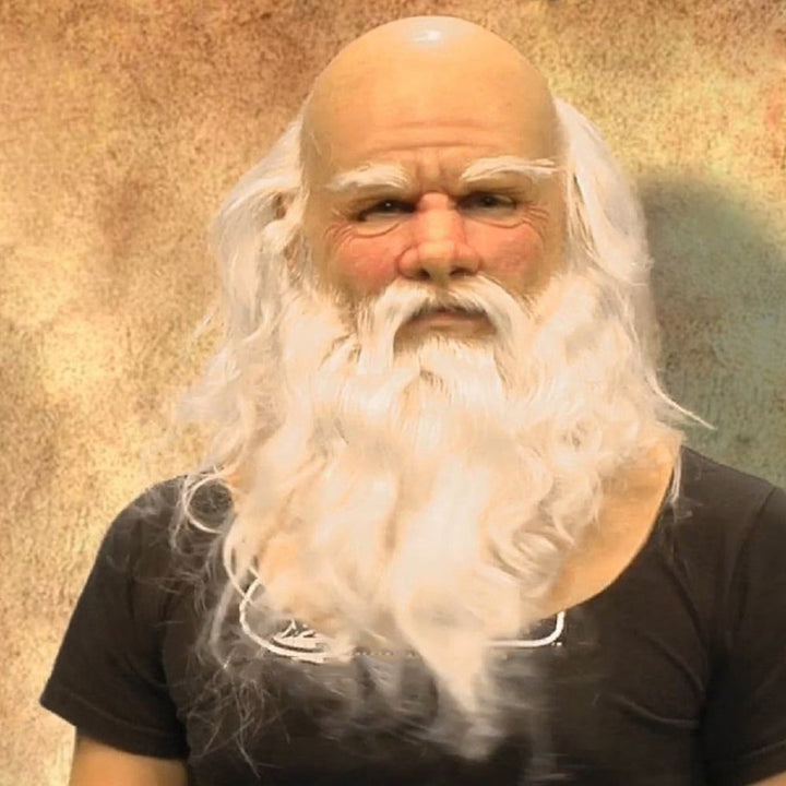 Comfortable and expressive old man latex mask, great for Halloween fun.