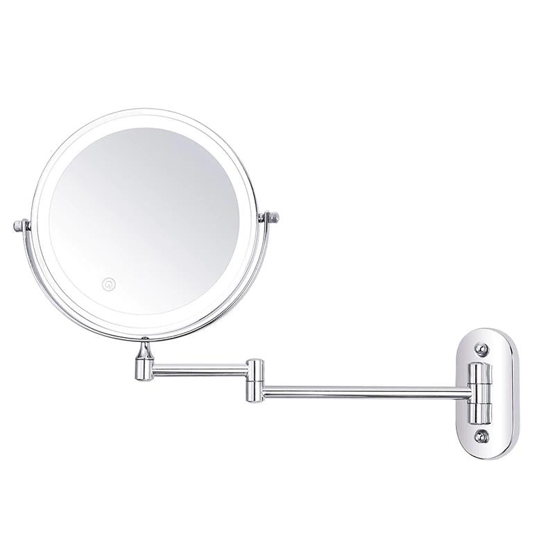 Essential women's beauty tool: LED magnifying makeup mirror with adjustable light & portable design for travel.