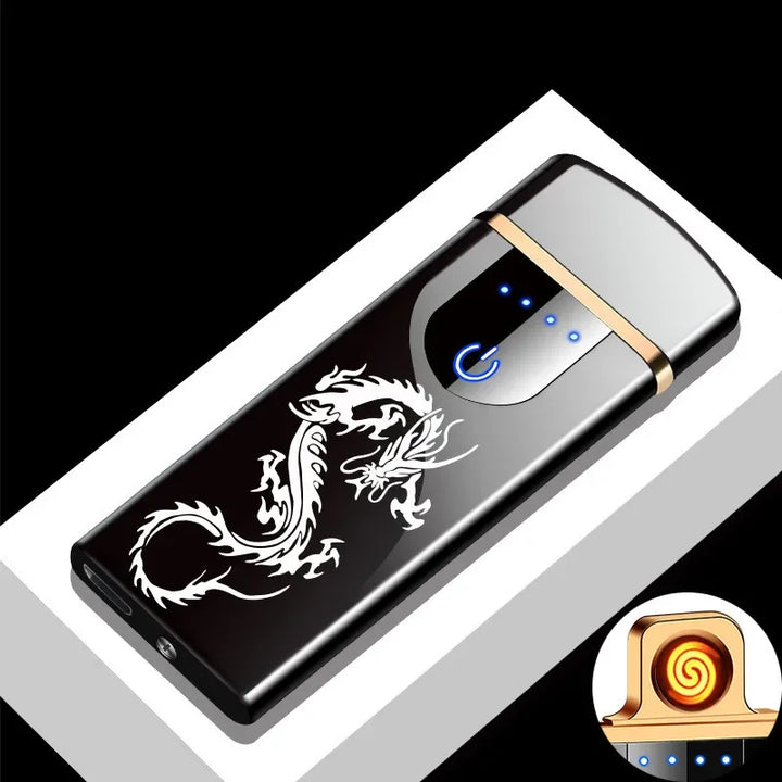 USB rechargeable electric lighter, windproof and flameless. Eco-friendly alternative.