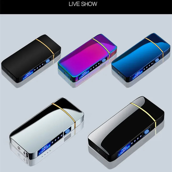 Durable windproof electronic lighter, USB rechargeable for outdoor and everyday use.