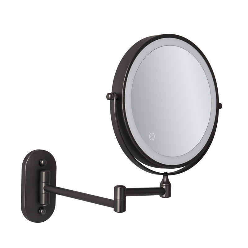 Grooming mirror: 10X magnification, rechargeable LED, wall mounted for a cordless experience.