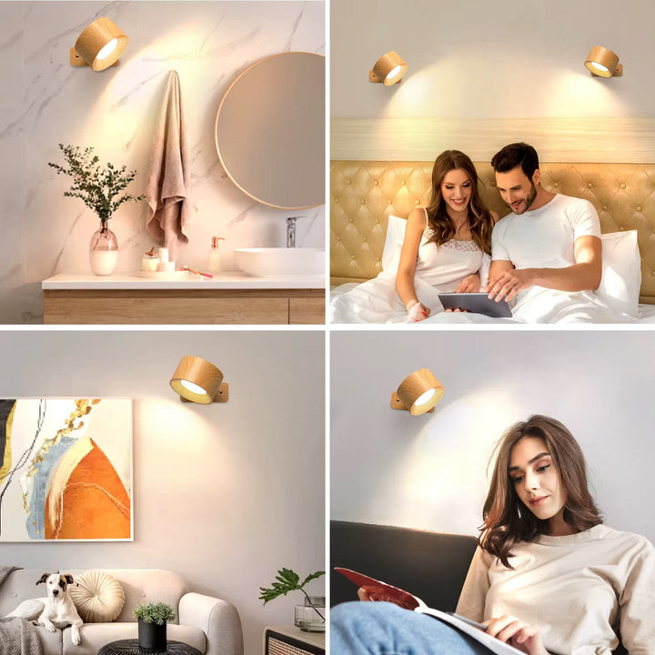 Focused light wireless wall lamp, rechargeable LED, adjustable for precise illumination.