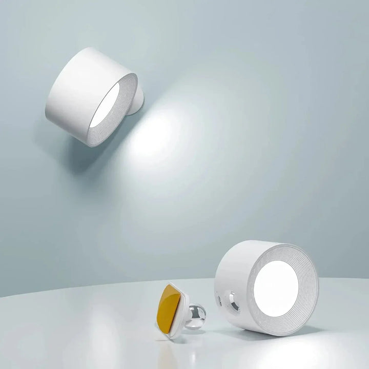 Multi-purpose wireless wall light, rechargeable LED, adjustable for reading, tasks, or mood.