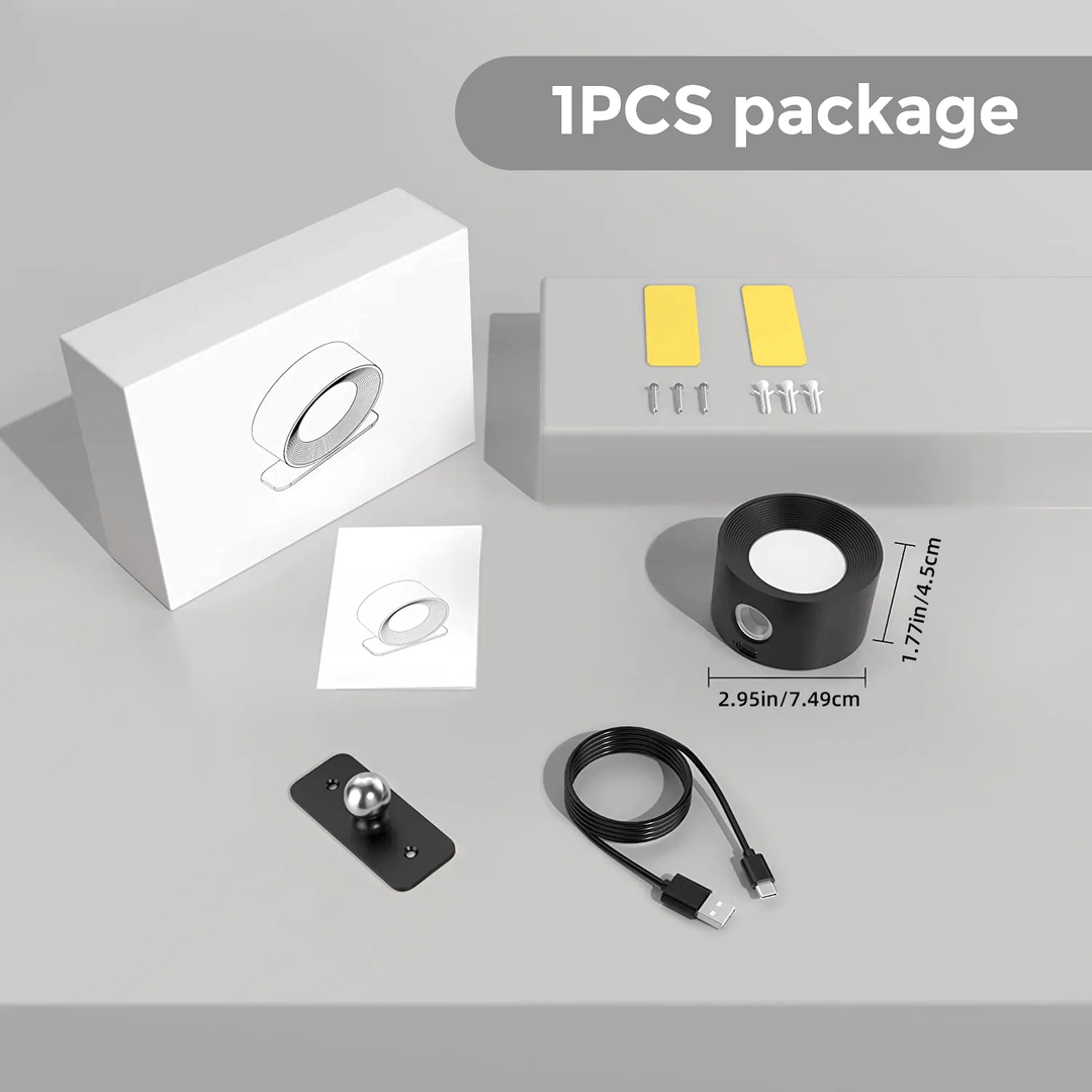 Home decor wireless lamp, rechargeable & adjustable LED wall light for modern interiors.