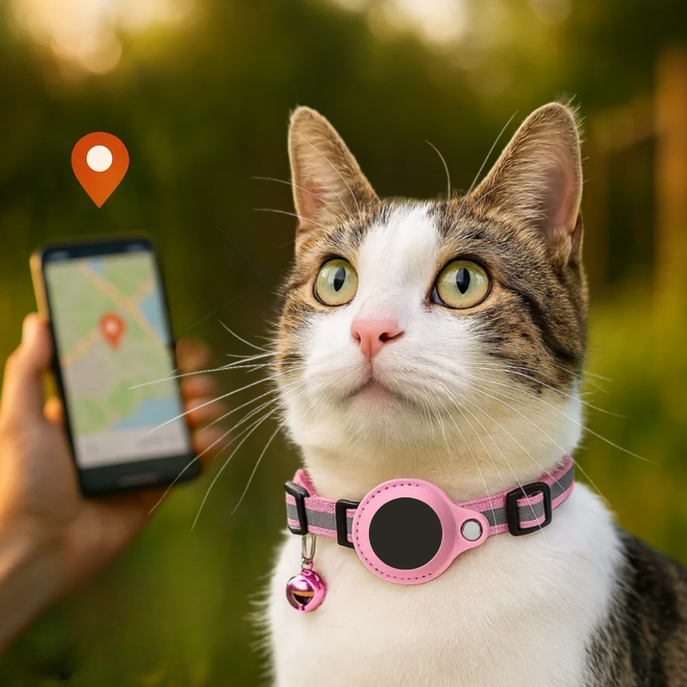 Quick release reflective cat collar, ideal for GPS tracker securement.