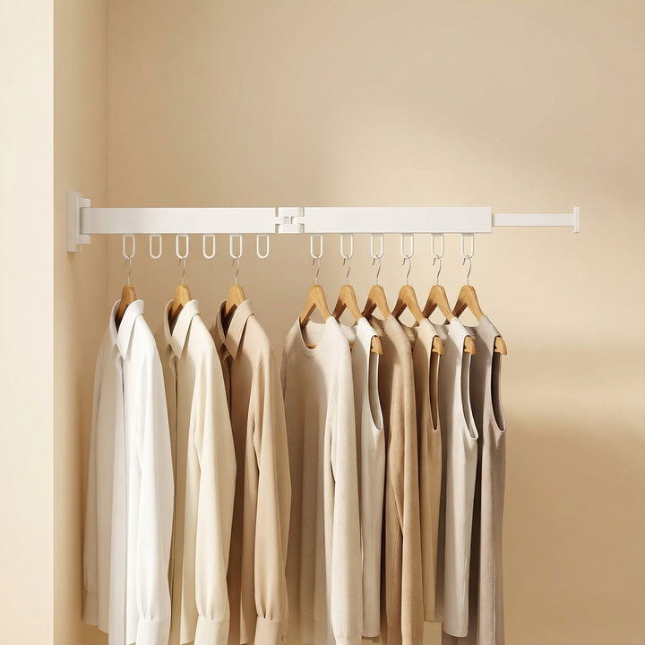 Unisex retractable wall drying rack, space-saving & sturdy for all your laundry needs; durable.